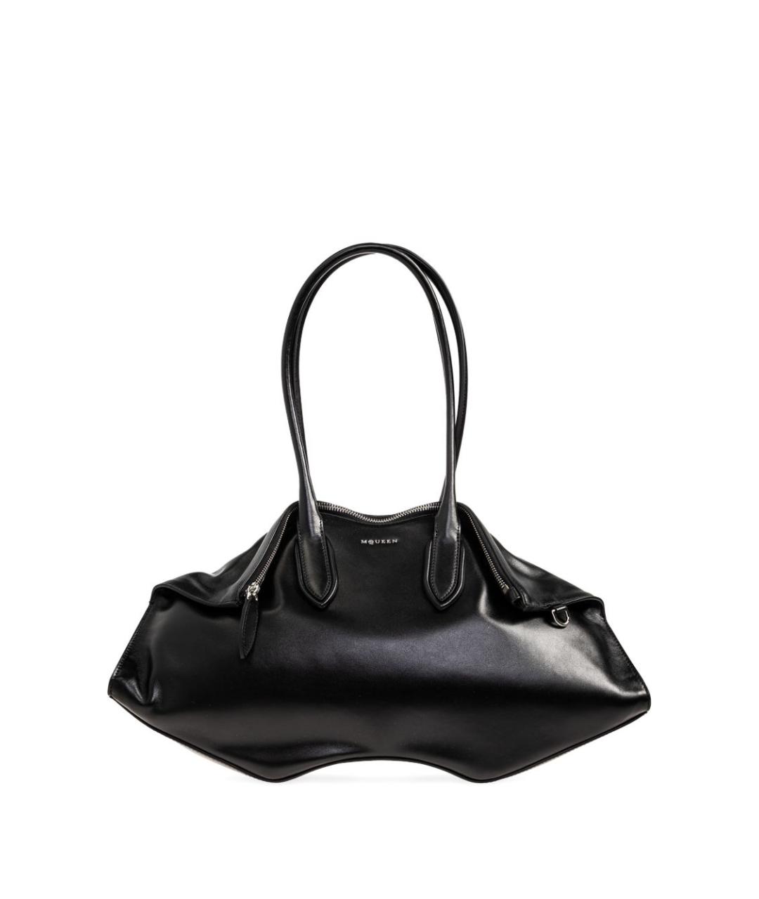 ALEXANDER MCQUEEN Черная кожаная сумка тоут, фото 1