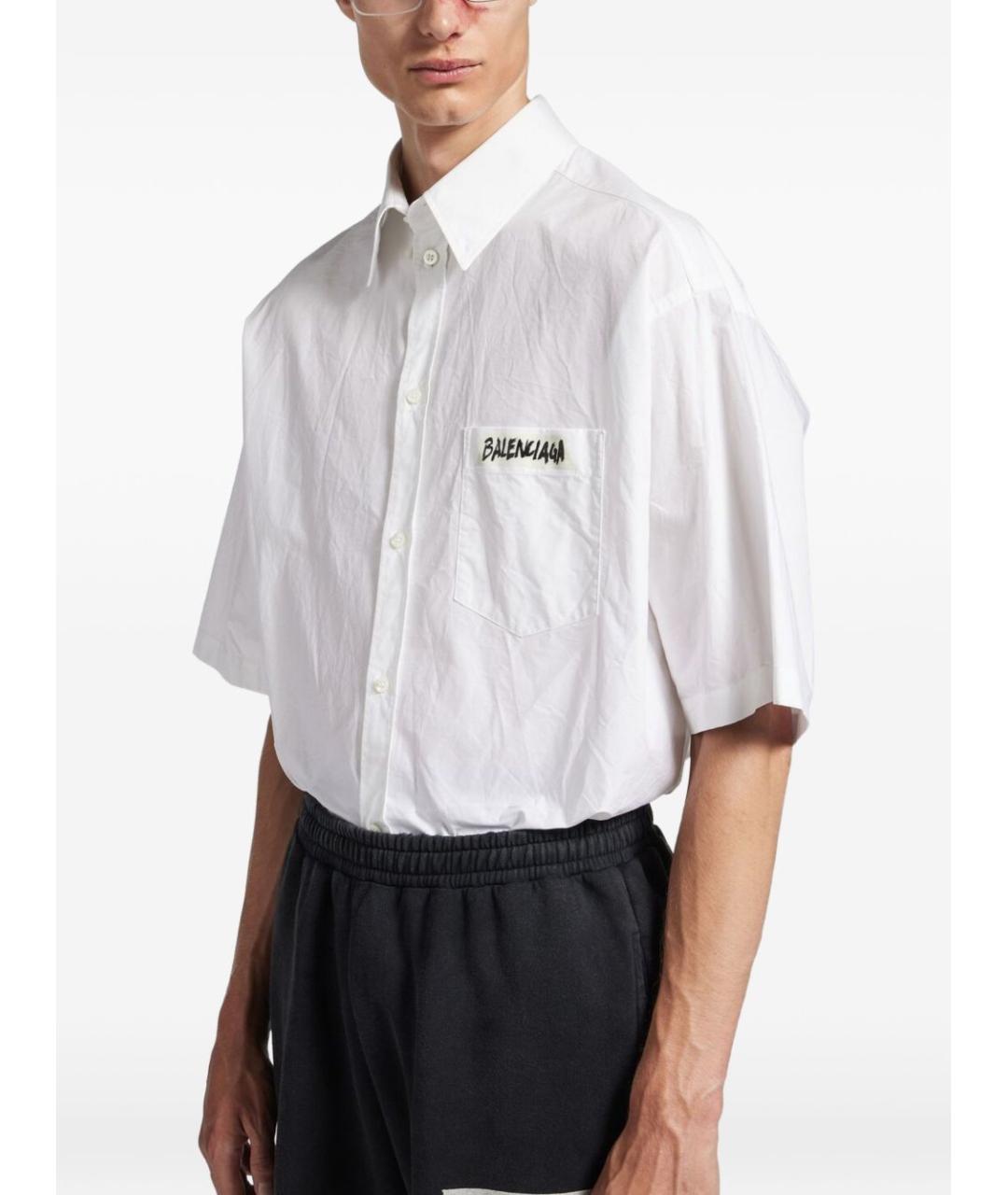 BALENCIAGA Белая хлопковая кэжуал рубашка, фото 4
