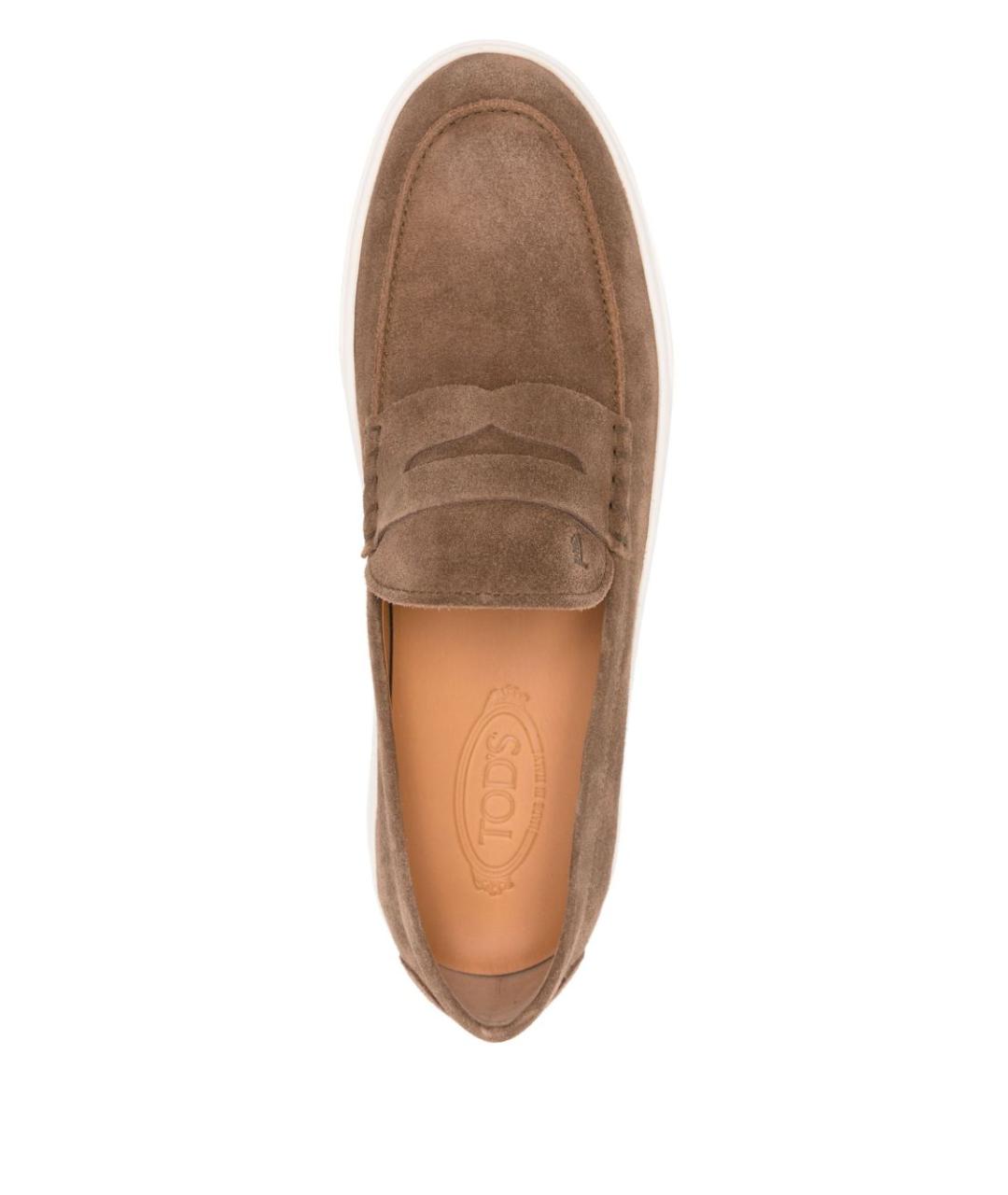 TOD'S Бежевые замшевые лоферы, фото 2