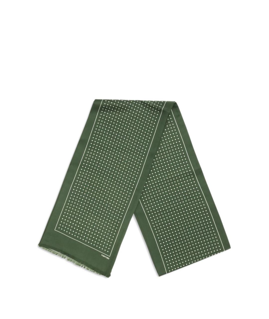 TOM FORD Зеленый шелковый шарф, фото 2