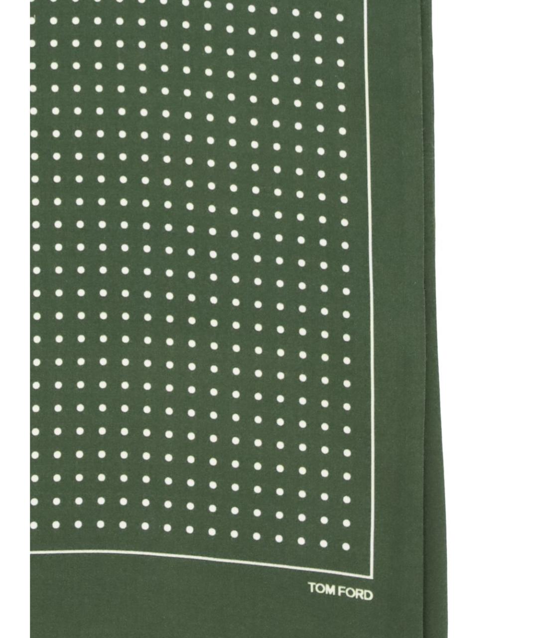 TOM FORD Зеленый шелковый шарф, фото 3