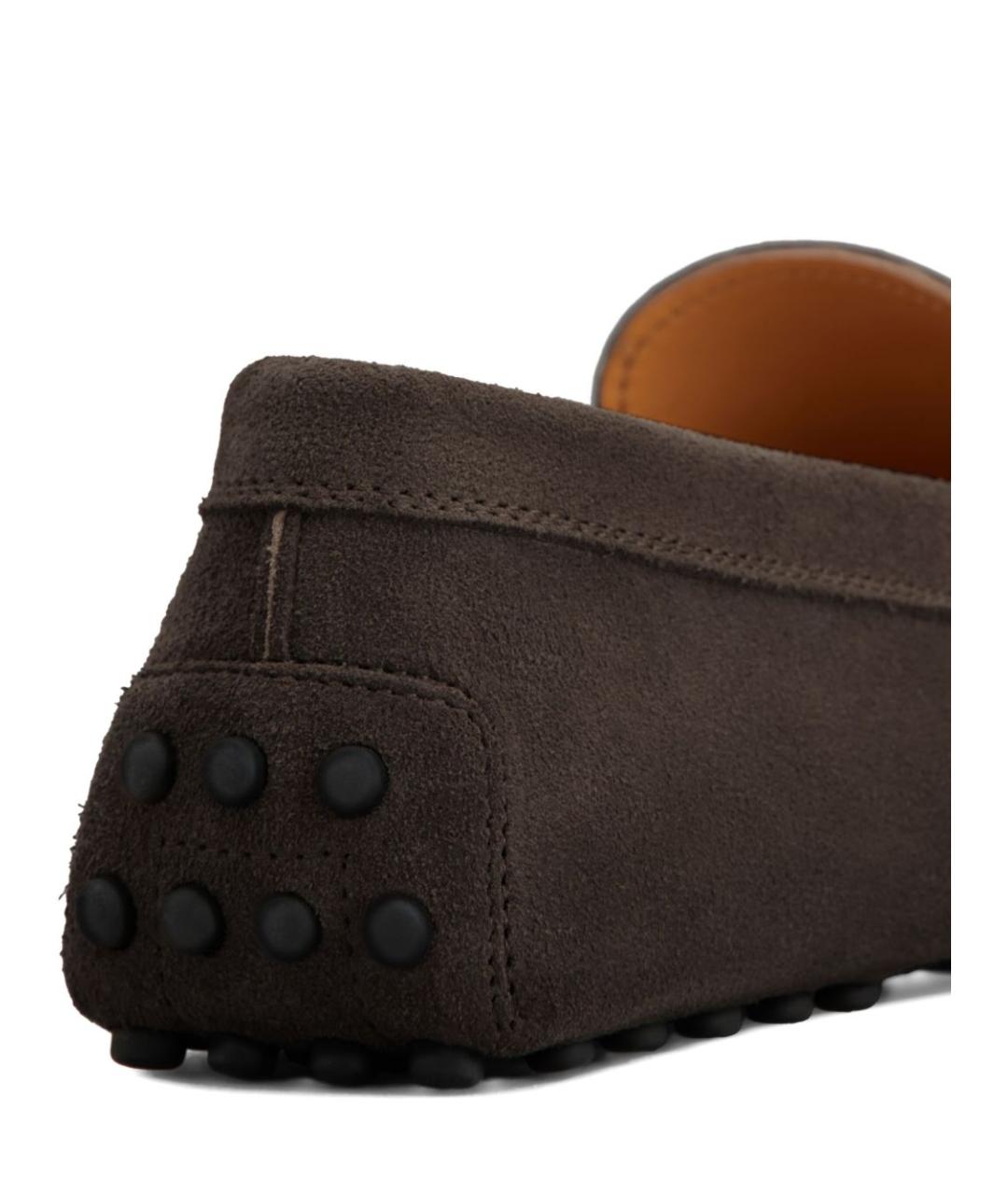 TOD'S Коричневые замшевые мокасины, фото 6