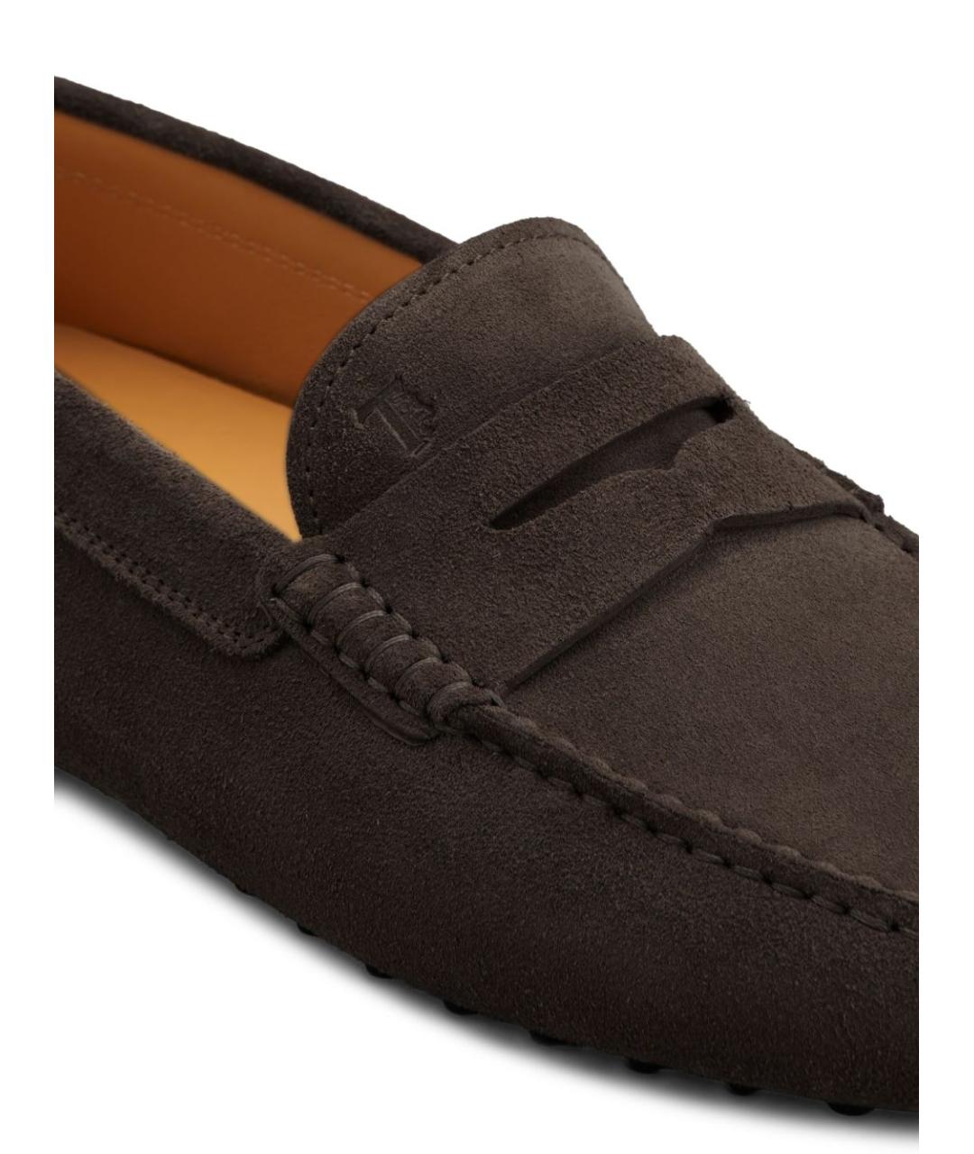 TOD'S Коричневые замшевые мокасины, фото 5