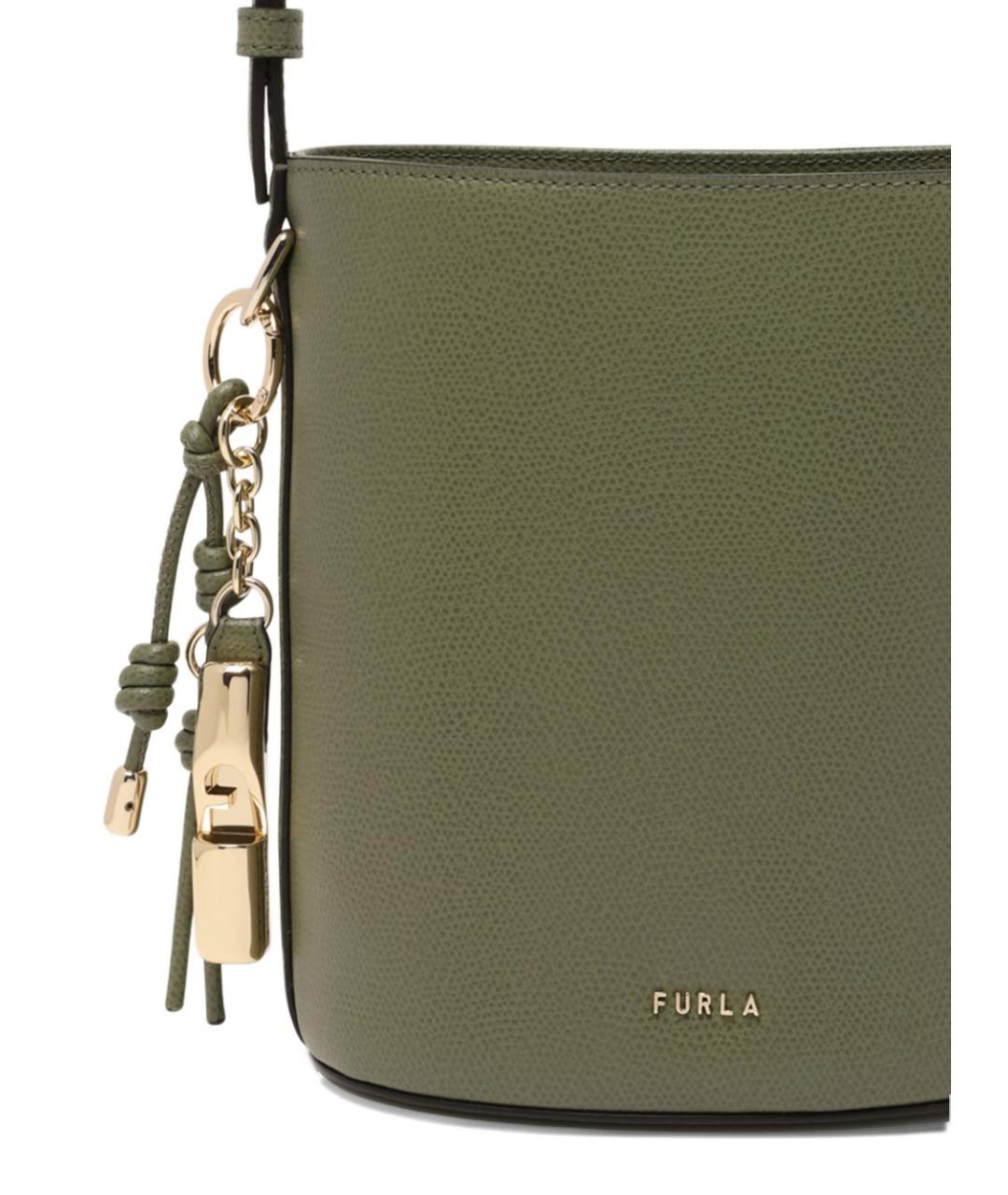 FURLA Зеленая кожаная сумка через плечо, фото 3