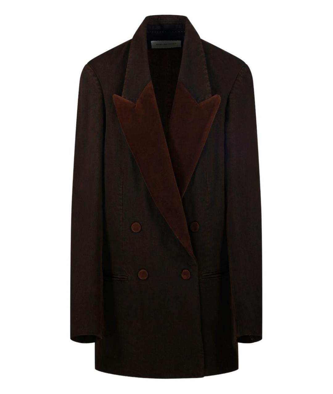 DRIES VAN NOTEN Коричневый хлопковый жакет/пиджак, фото 1