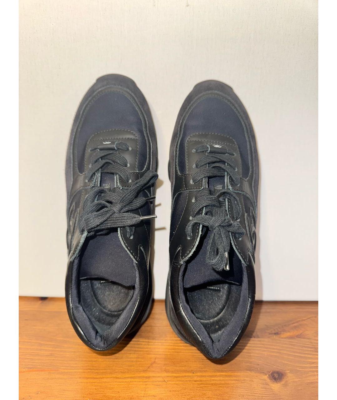 CHANEL Черные кожаные кроссовки, фото 3