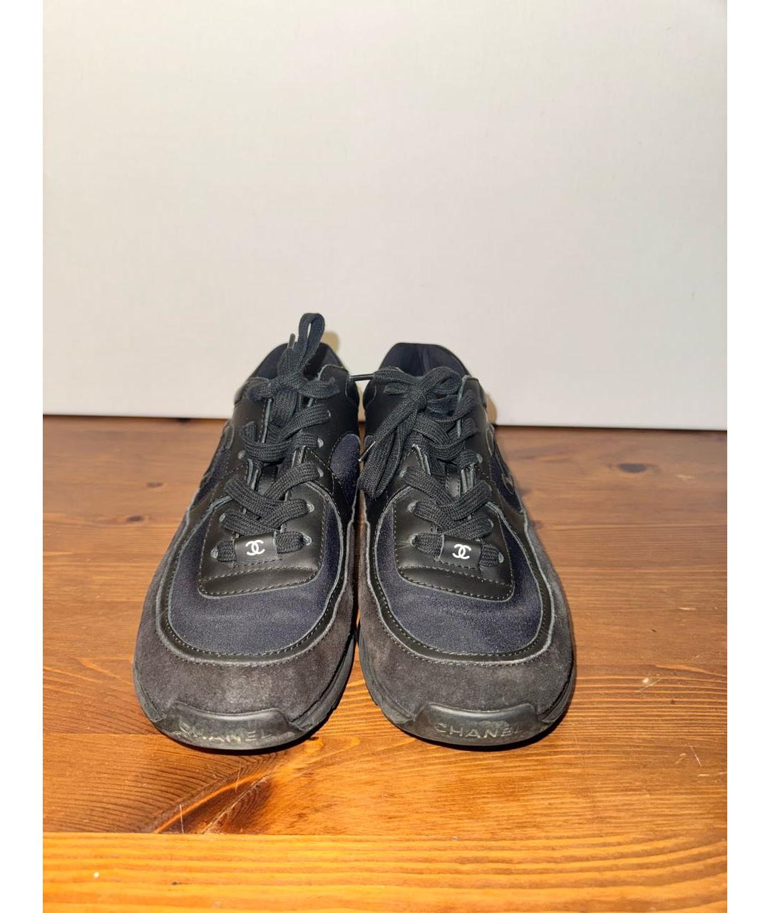 CHANEL Черные кожаные кроссовки, фото 2