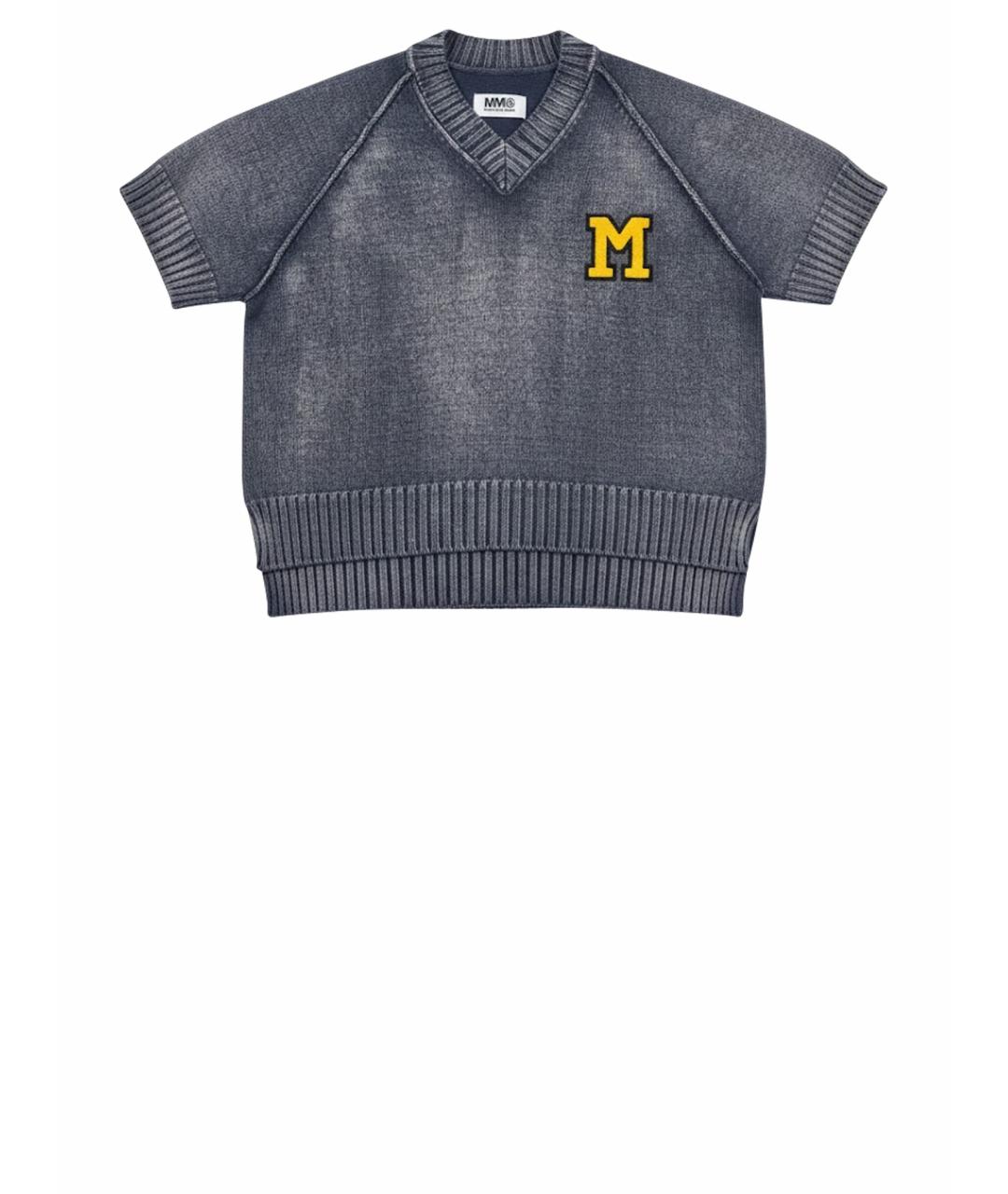 MM6 MAISON MARGIELA Темно-синяя хлопковая жилетка, фото 6