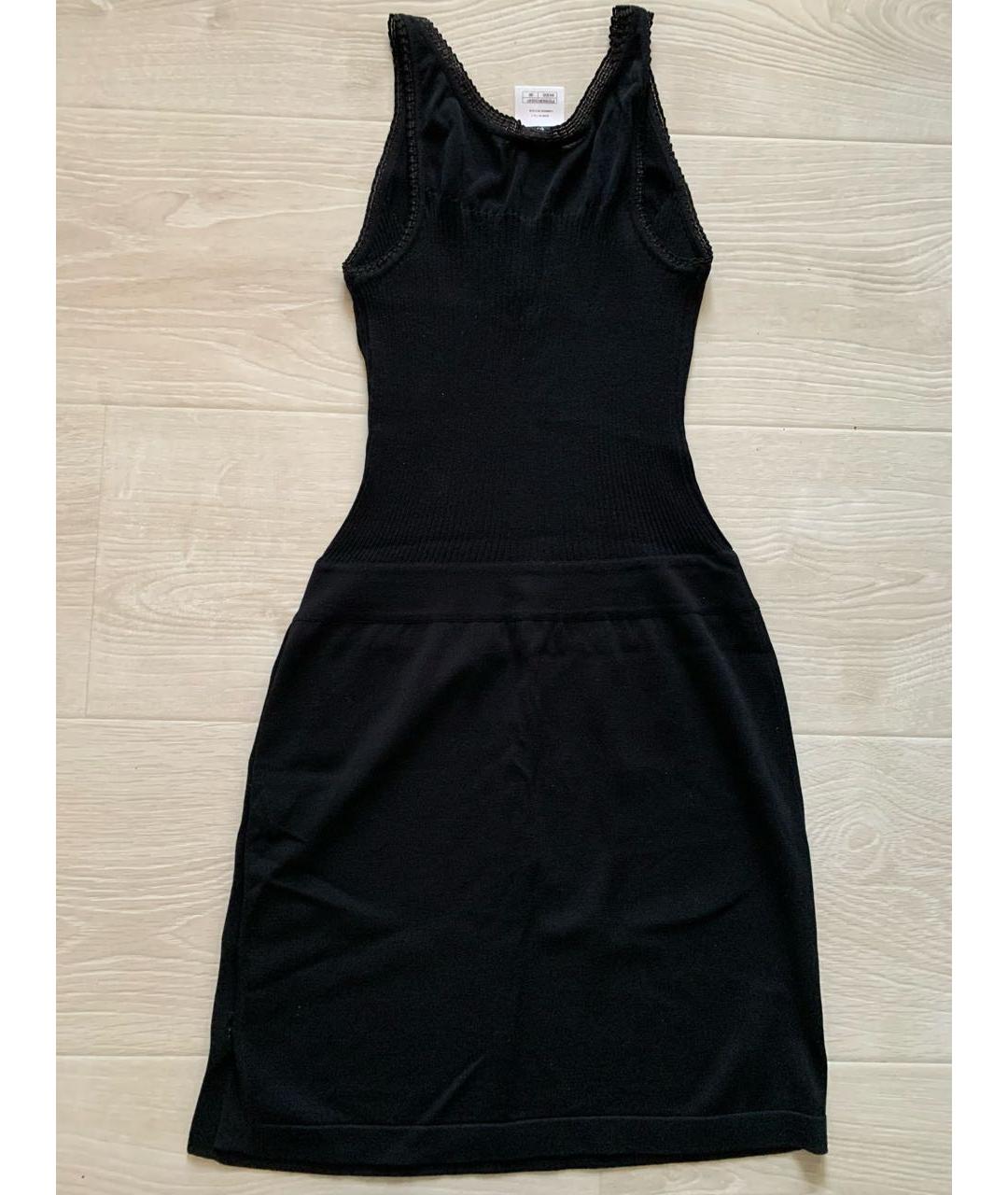 CHANEL Черное хлопко-эластановое повседневное платье, фото 2