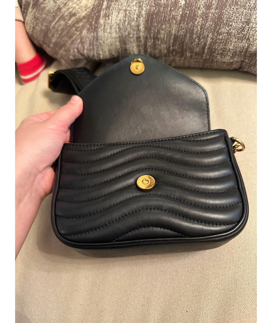 LOUIS VUITTON Черная кожаная сумка через плечо, фото 8