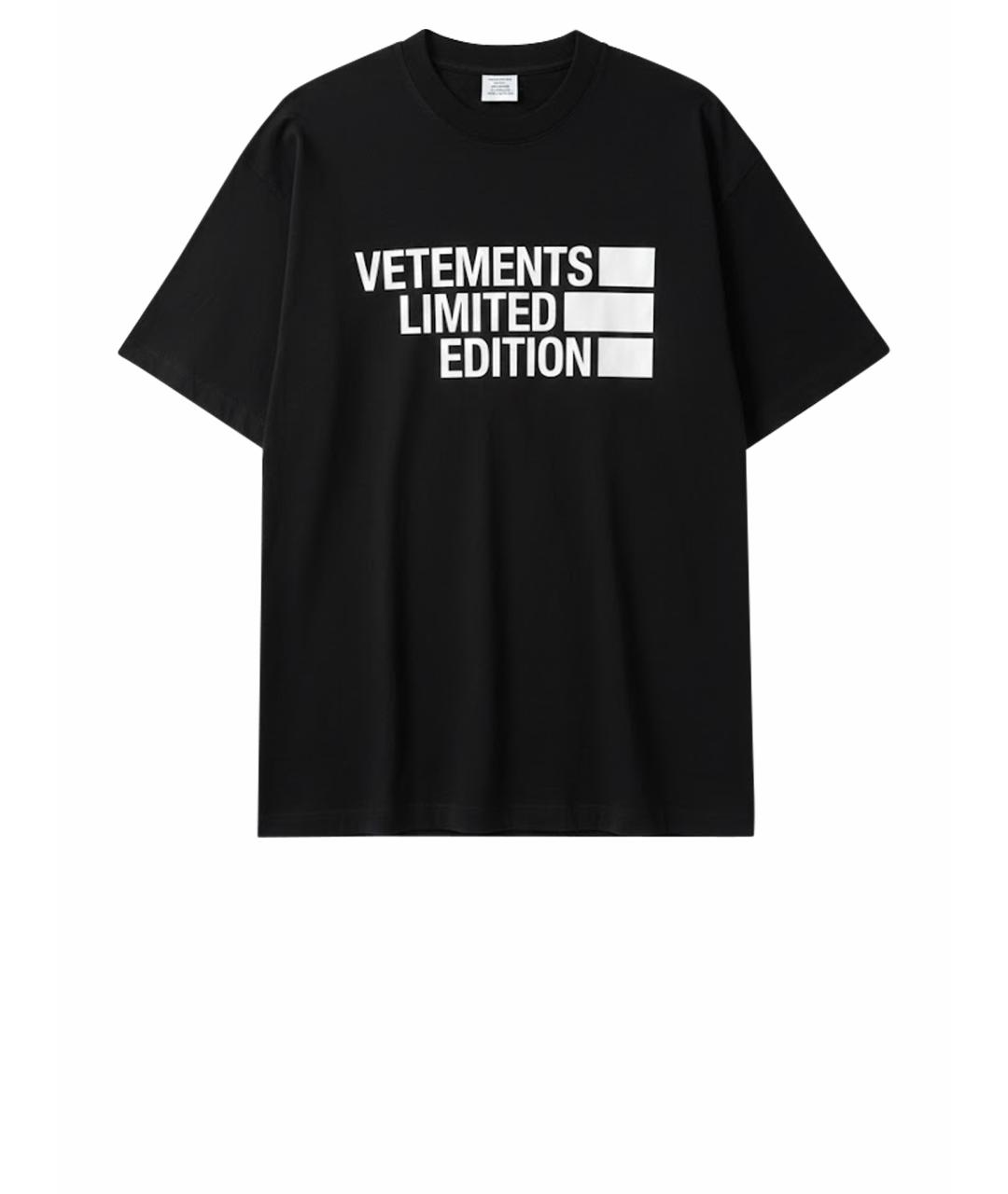 VETEMENTS Черная хлопковая футболка, фото 1