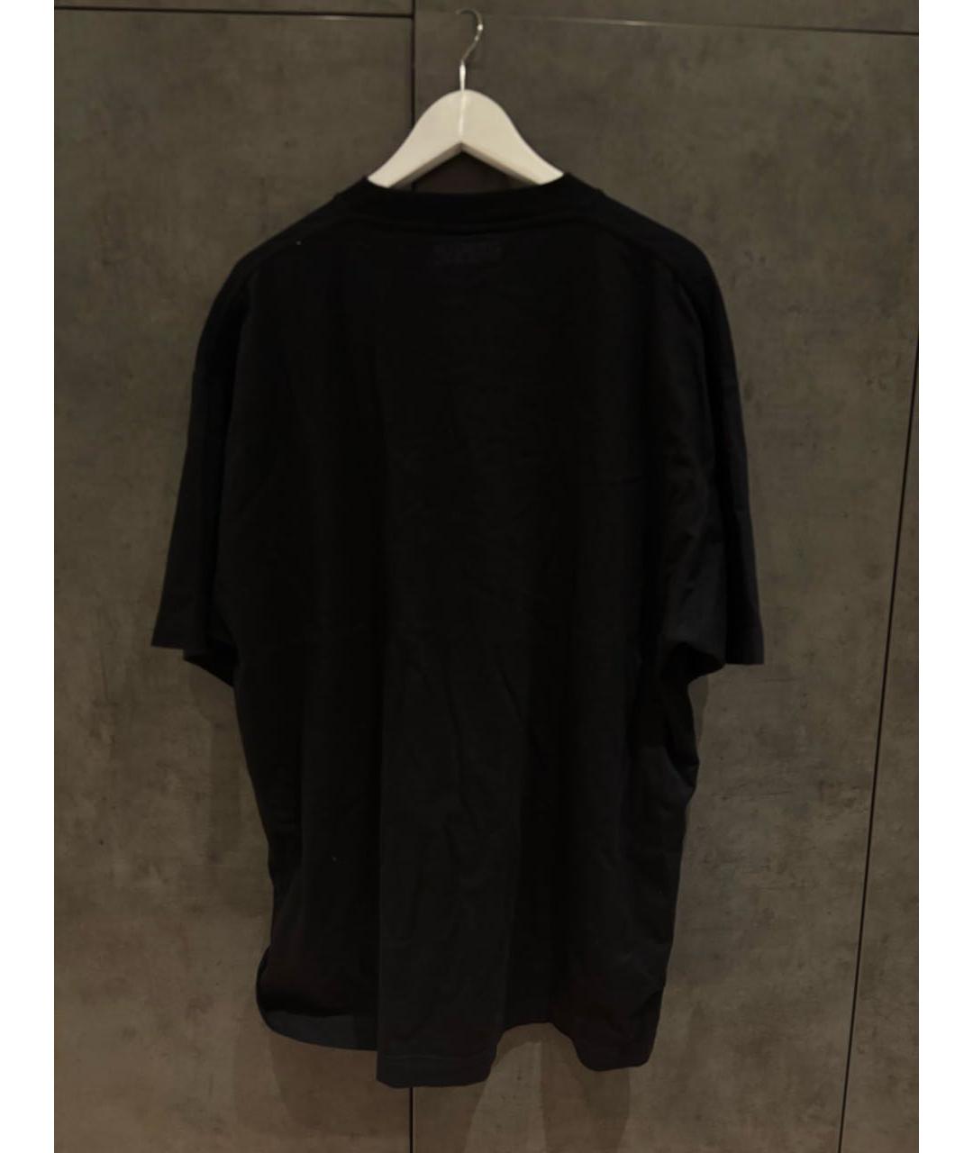 VETEMENTS Черная хлопковая футболка, фото 2