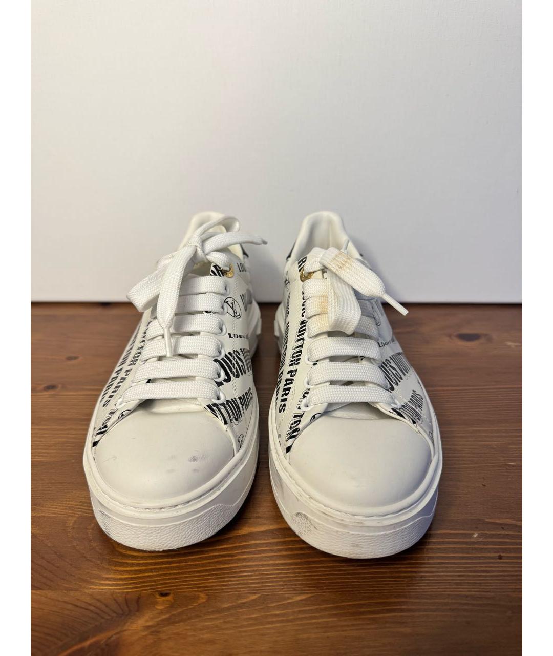 LOUIS VUITTON Белые кожаные кроссовки, фото 2