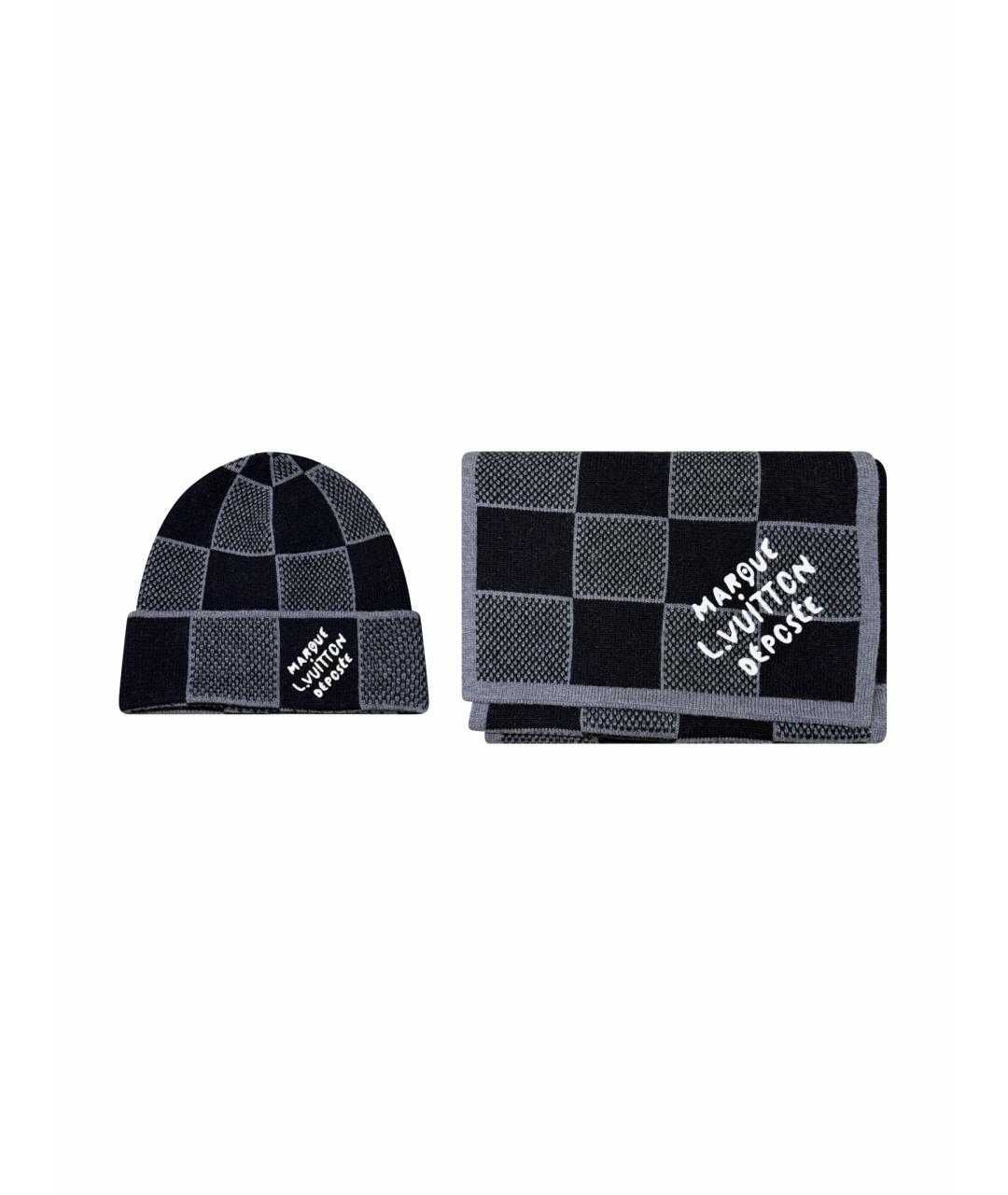 LOUIS VUITTON Серый шерстяной шарф, фото 1