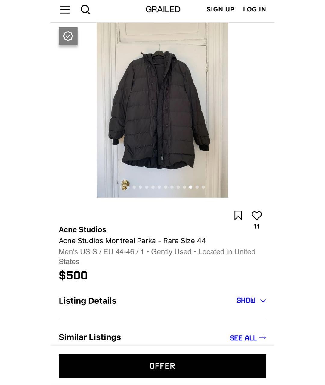 ACNE STUDIOS Черный пуховик, фото 8