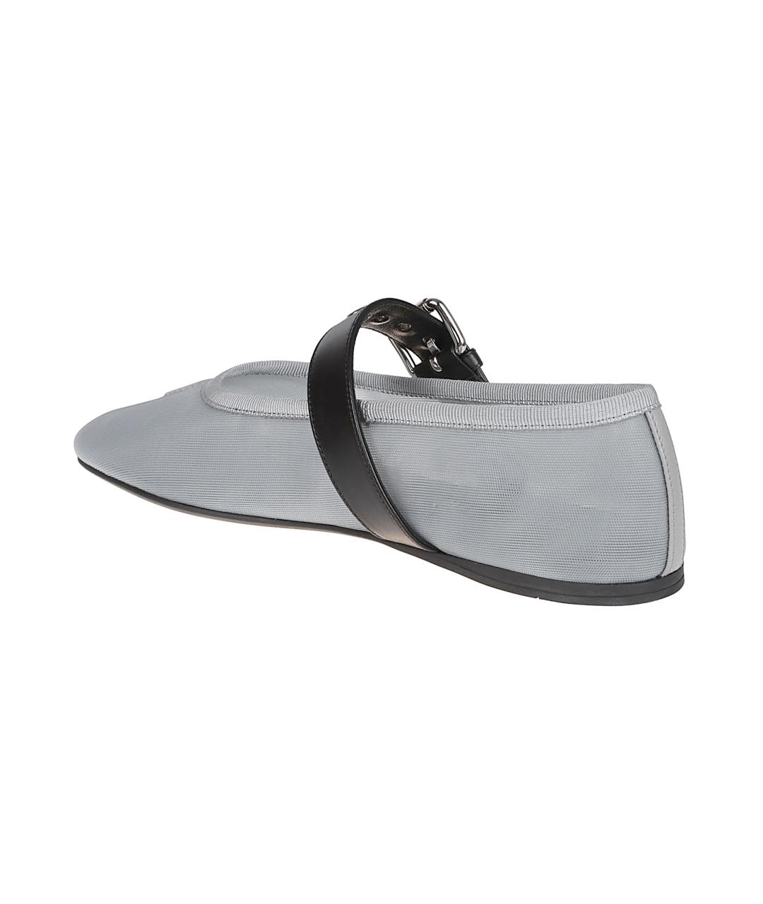 MIU MIU Серые текстильные балетки, фото 3