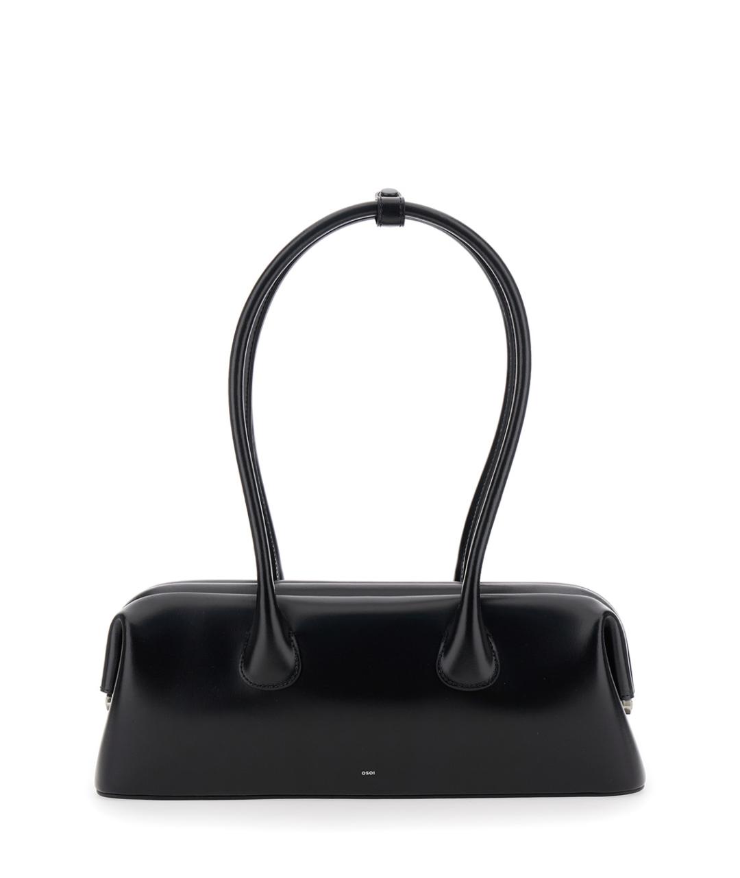 OSOI Черная кожаная сумка с короткими ручками, фото 1
