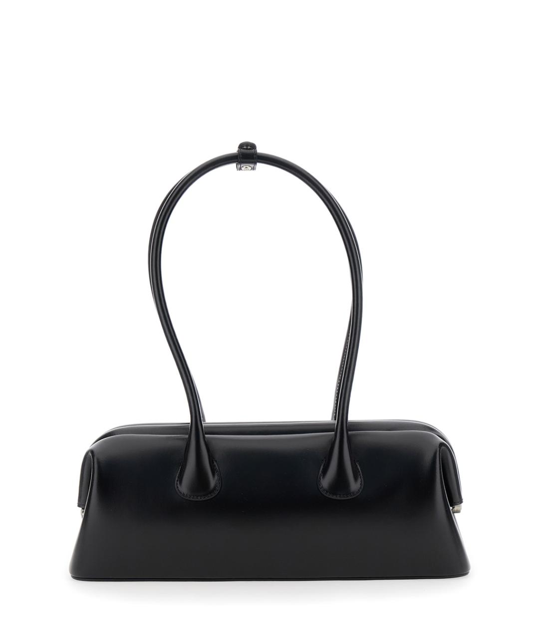 OSOI Черная кожаная сумка с короткими ручками, фото 2
