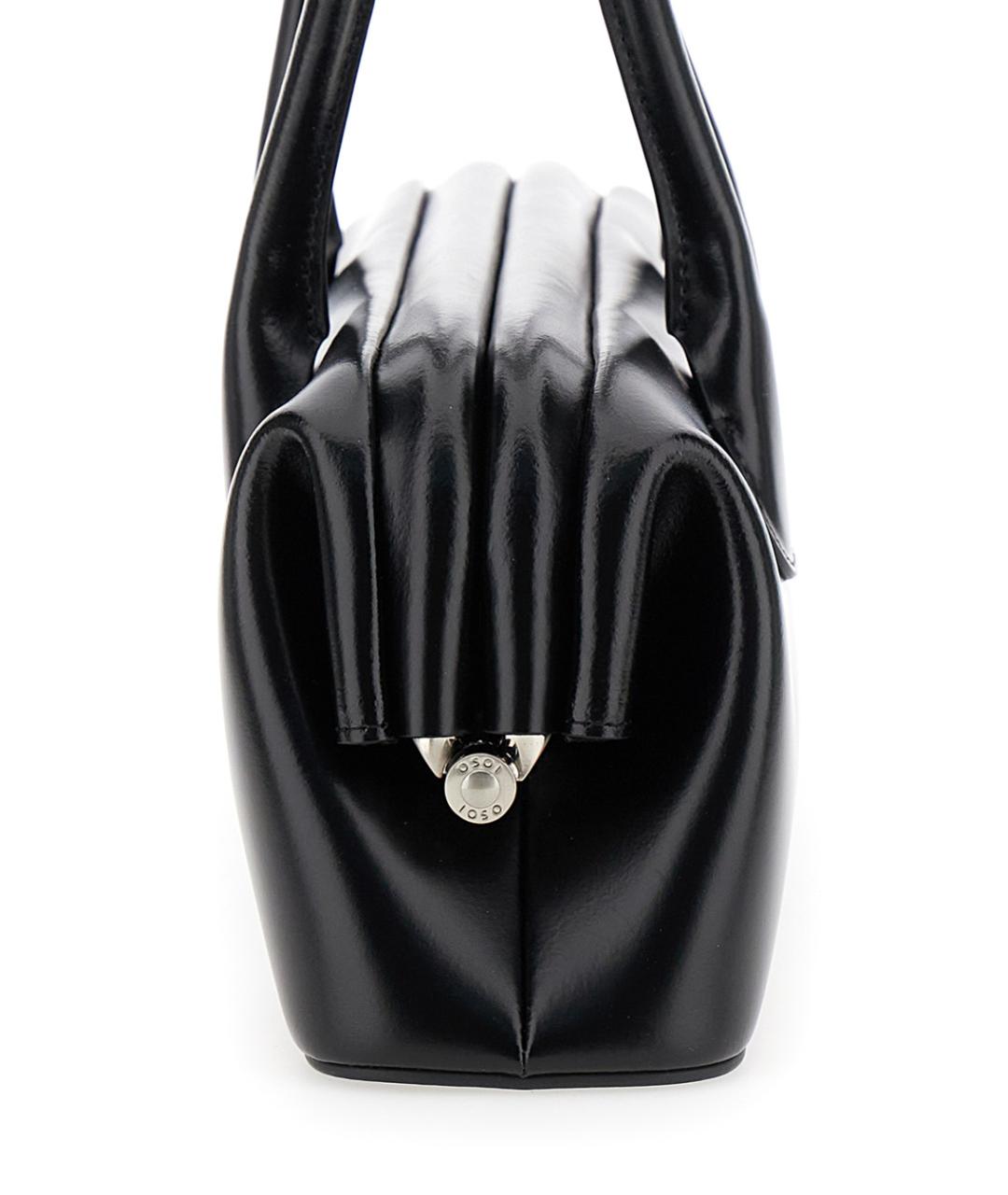 OSOI Черная кожаная сумка с короткими ручками, фото 3