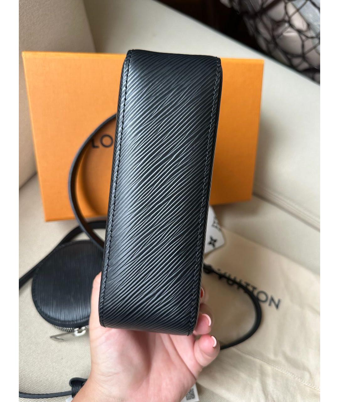 LOUIS VUITTON Черная кожаная сумка через плечо, фото 8