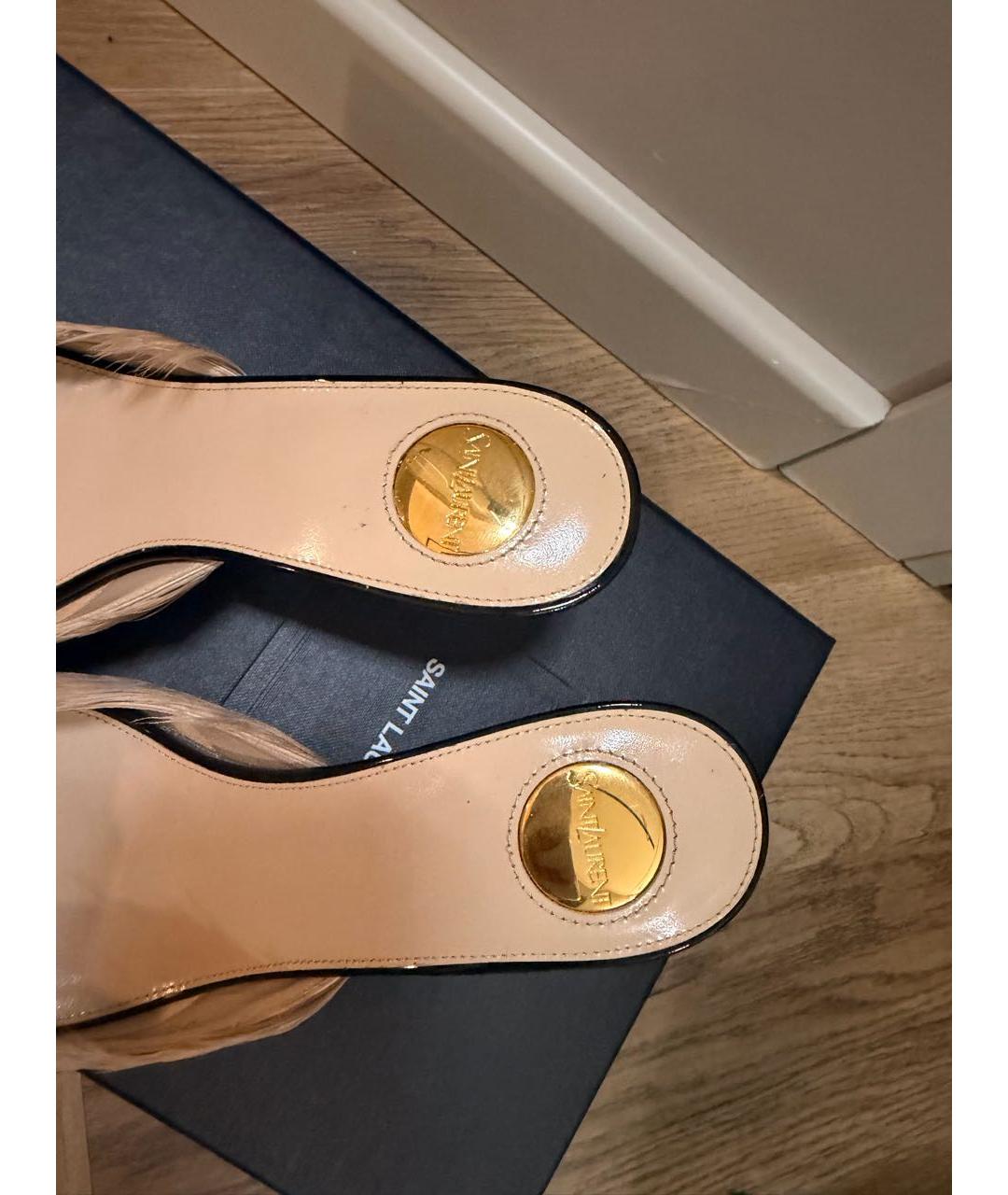 SAINT LAURENT Розовые мюли, фото 7