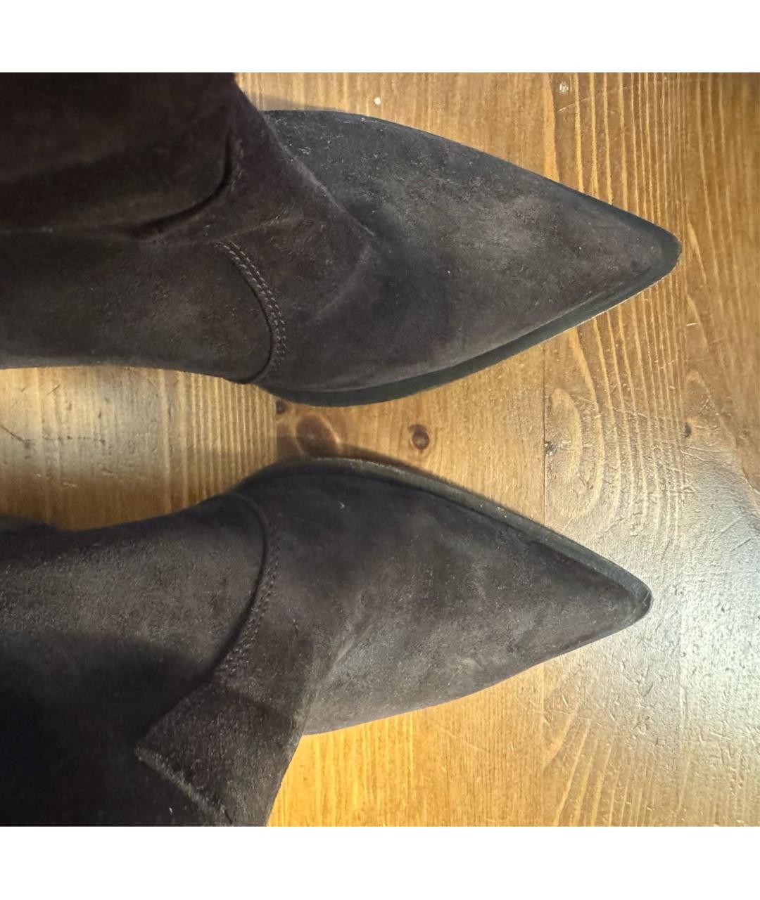 SERGIO ROSSI Коричневые замшевые сапоги, фото 3