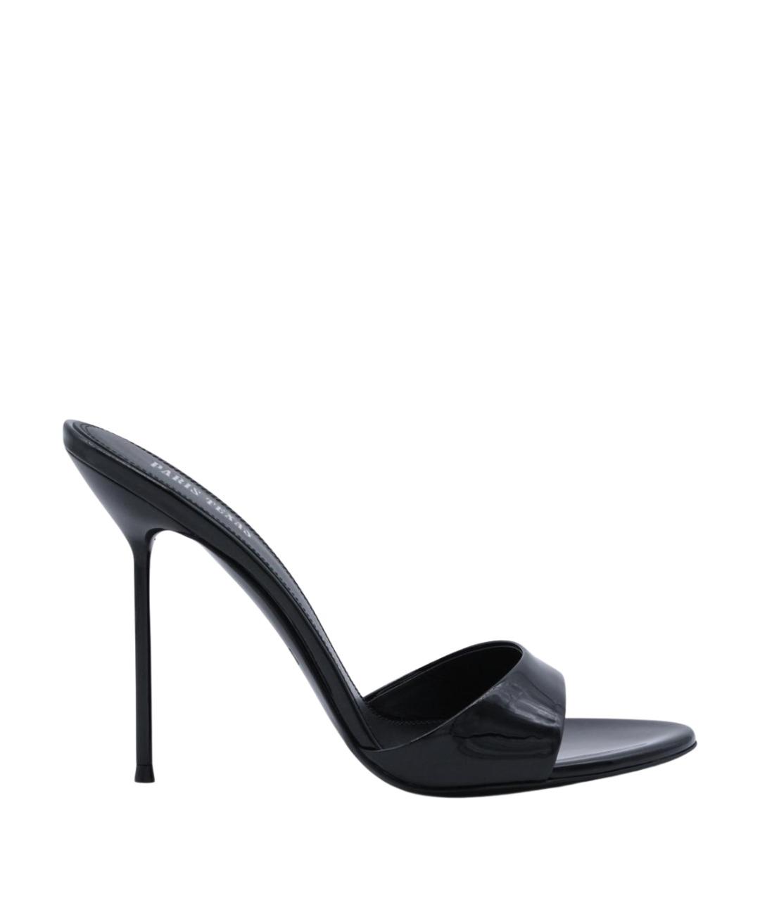 PARIS TEXAS Черные кожаные босоножки, фото 1