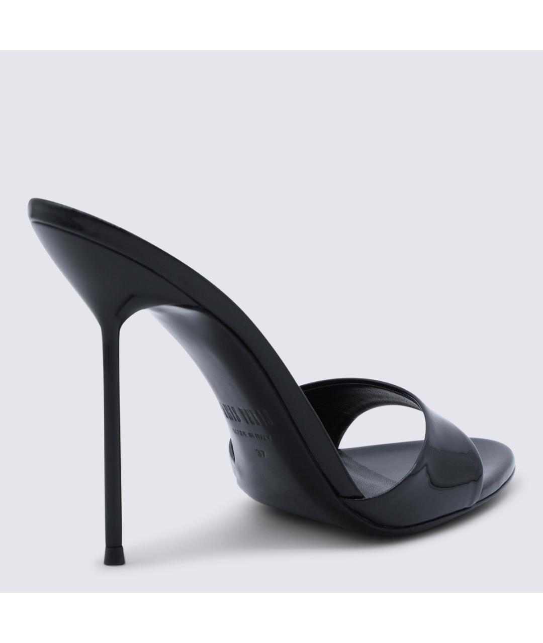 PARIS TEXAS Черные кожаные босоножки, фото 3