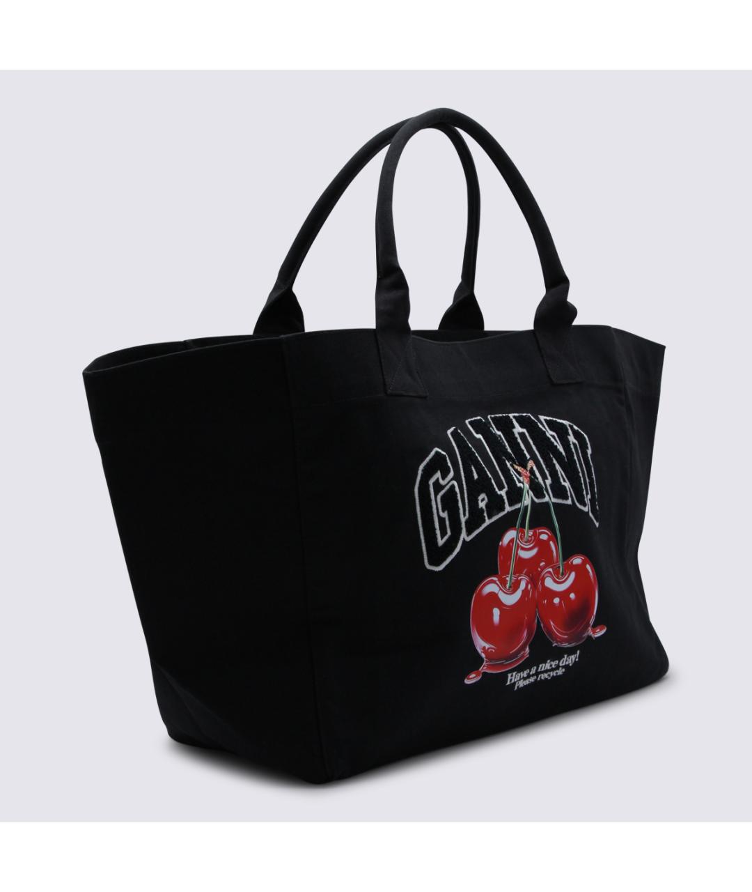 GANNI Черная тканевая сумка тоут, фото 2