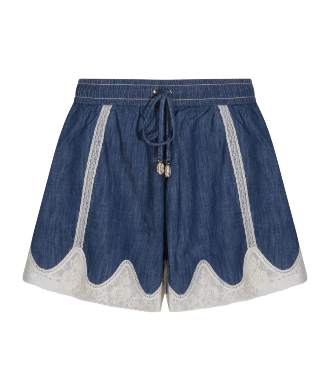 ZIMMERMANN Синие хлопковые шорты, фото 1