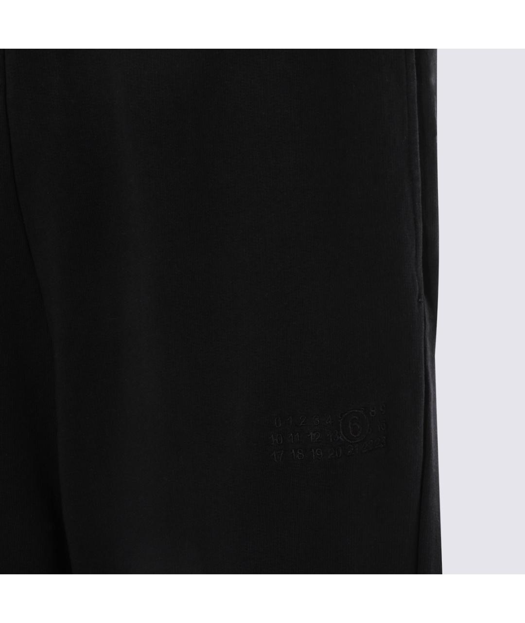 MM6 MAISON MARGIELA Черные хлопковые прямые брюки, фото 3