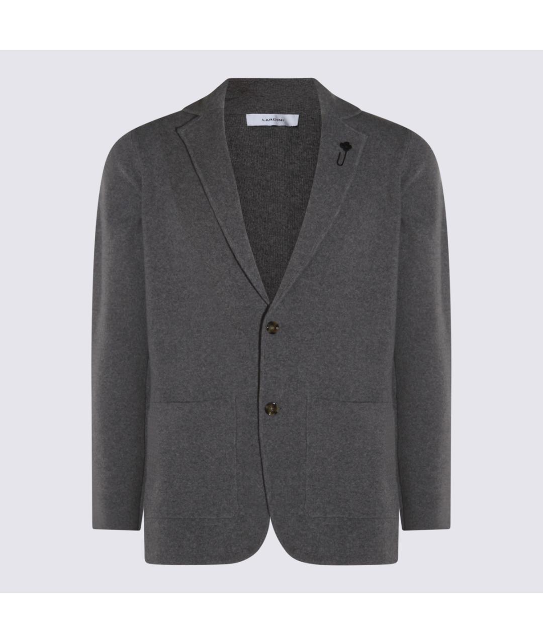 LARDINI Серый шерстяной пиджак, фото 5