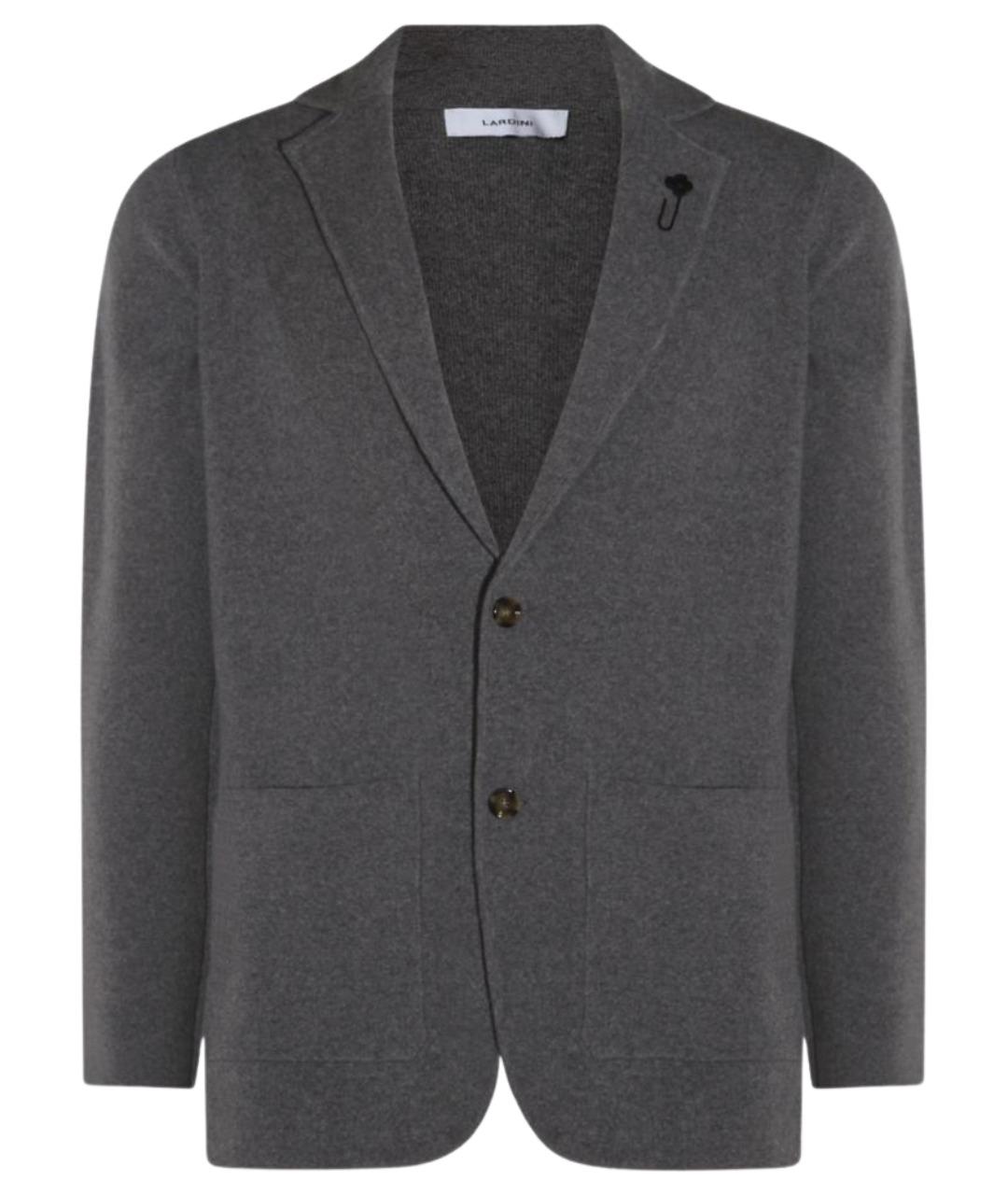 LARDINI Серый шерстяной пиджак, фото 1