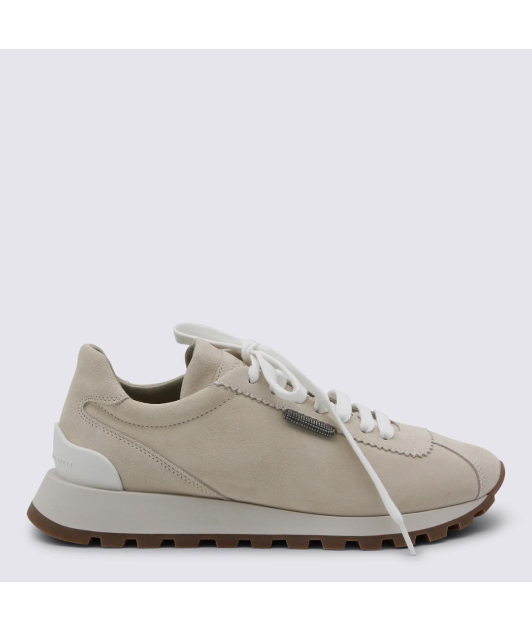 BRUNELLO CUCINELLI Бежевые кожаные кроссовки, фото 5