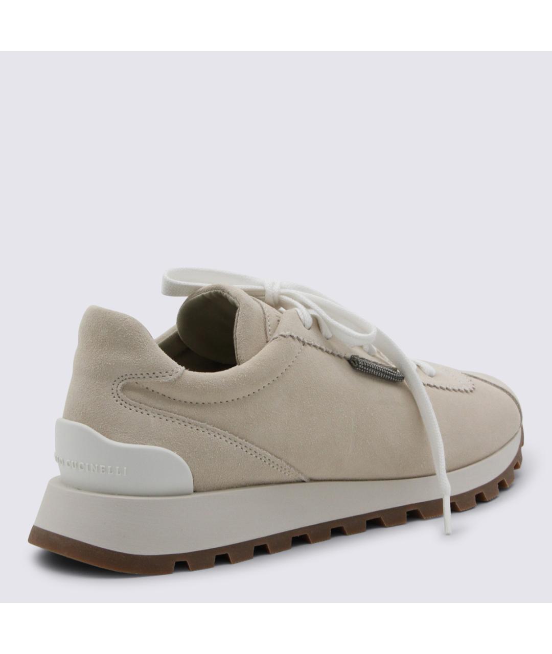 BRUNELLO CUCINELLI Бежевые кожаные кроссовки, фото 3