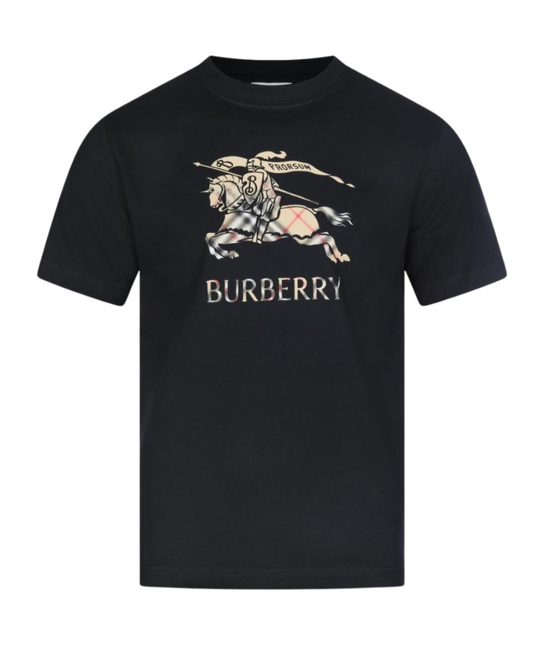 BURBERRY Черная хлопковая футболка, фото 1