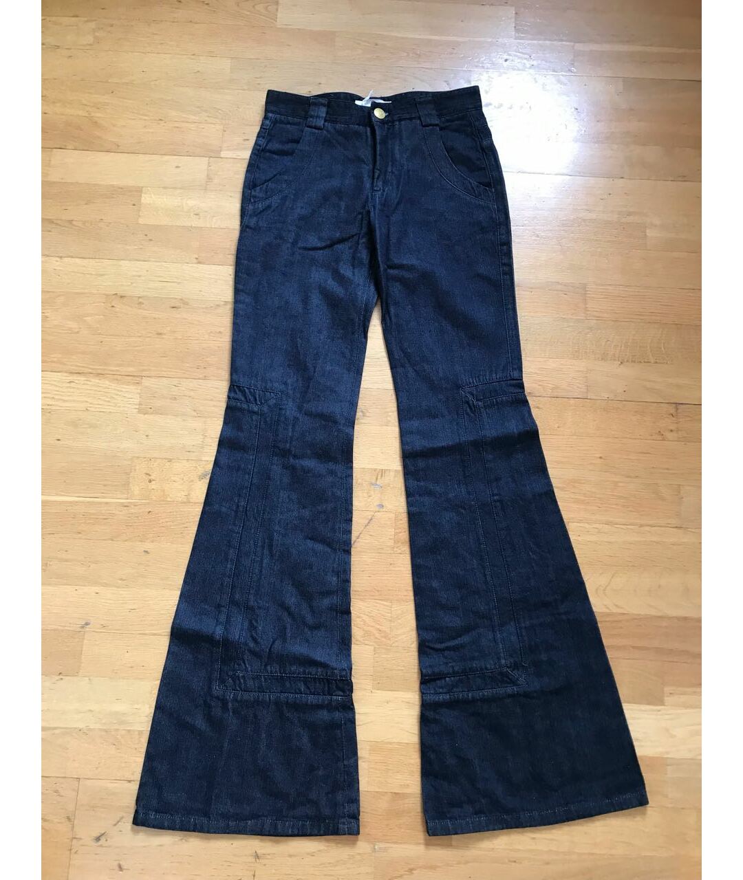 CHLOE Темно-синие хлопковые джинсы клеш, фото 9