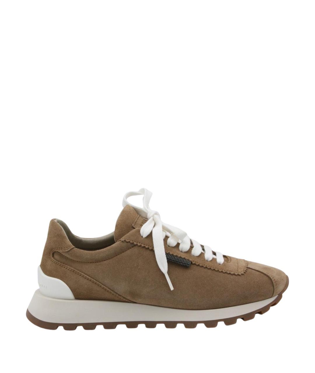 BRUNELLO CUCINELLI Коричневые замшевые кроссовки, фото 1