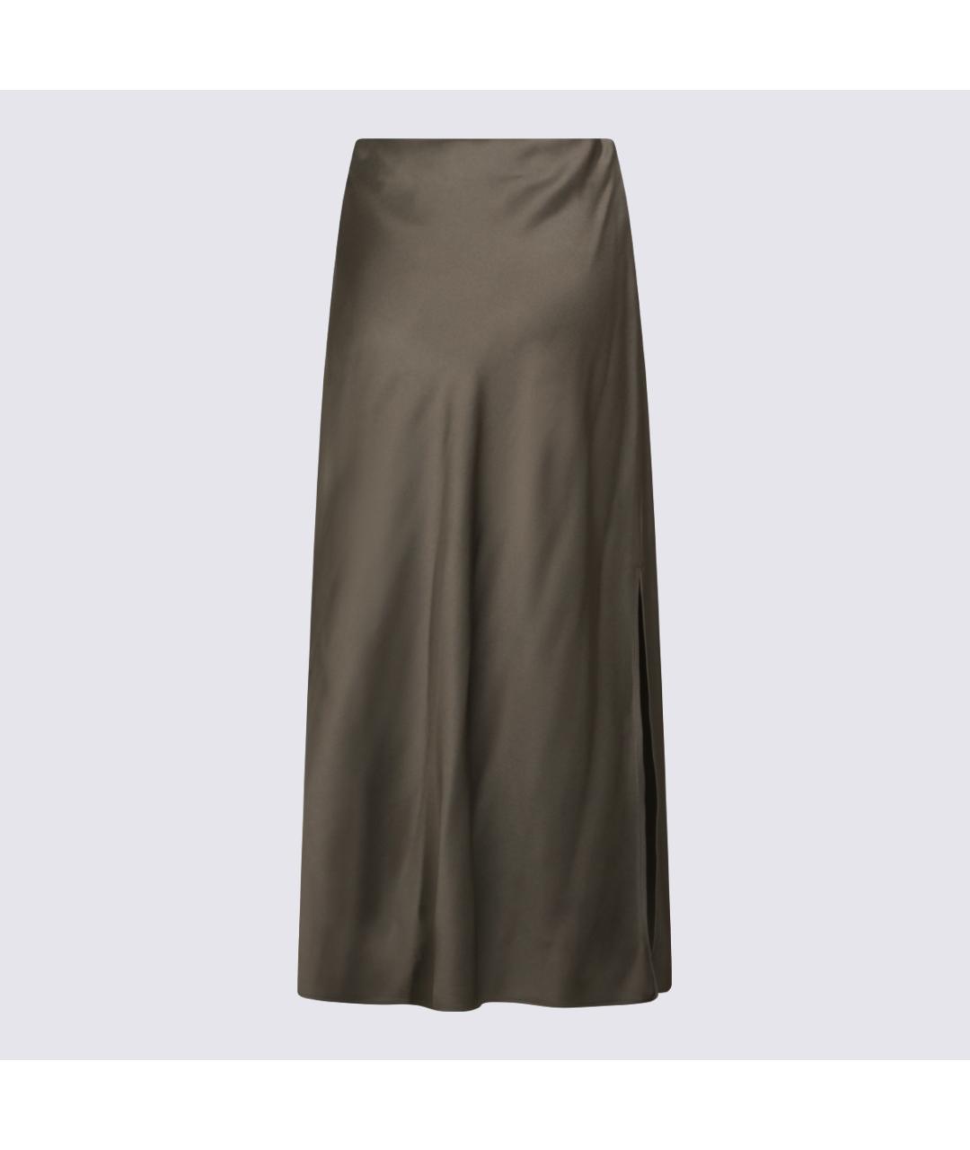 BRUNELLO CUCINELLI Коричневая юбка миди, фото 2