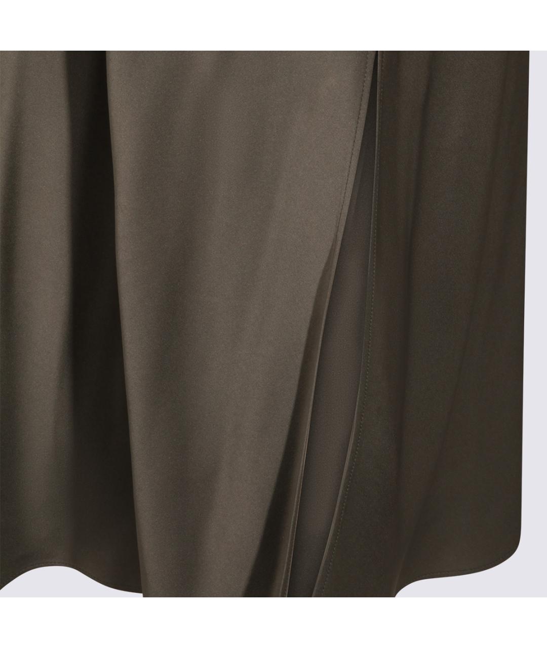 BRUNELLO CUCINELLI Коричневая юбка миди, фото 4