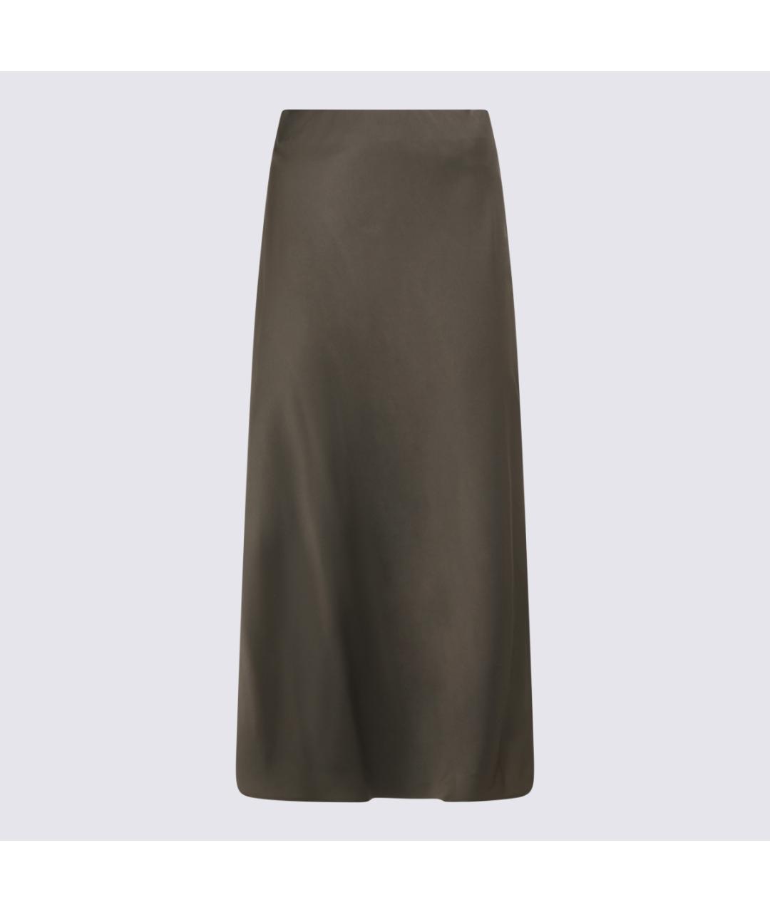 BRUNELLO CUCINELLI Коричневая юбка миди, фото 5