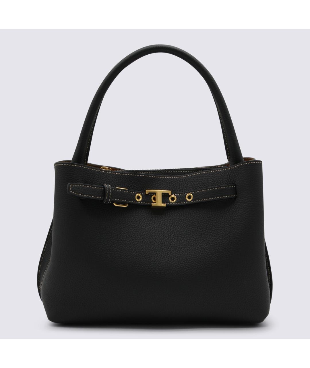 TOD'S Черная кожаная сумка тоут, фото 5