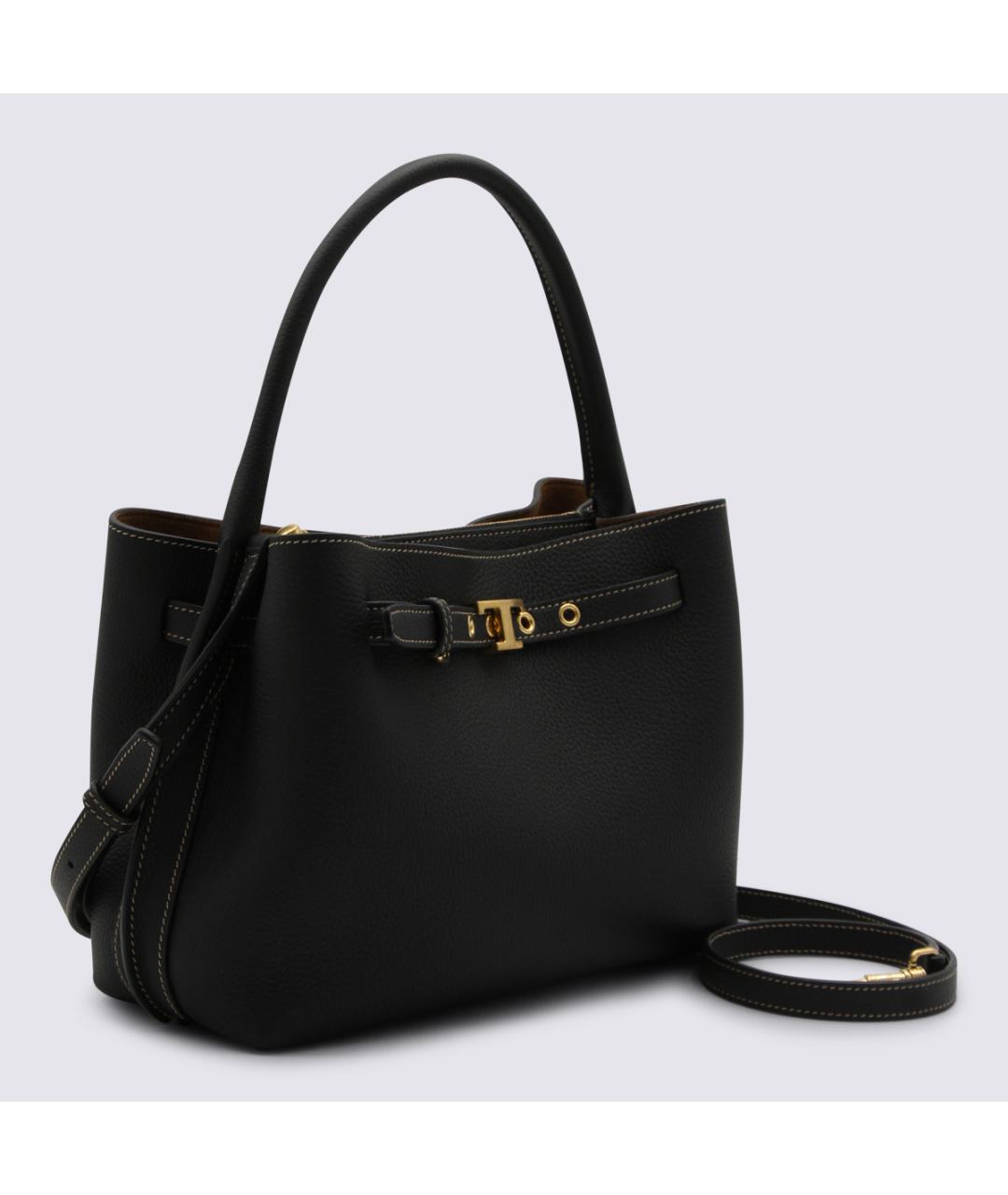 TOD'S Черная кожаная сумка тоут, фото 2