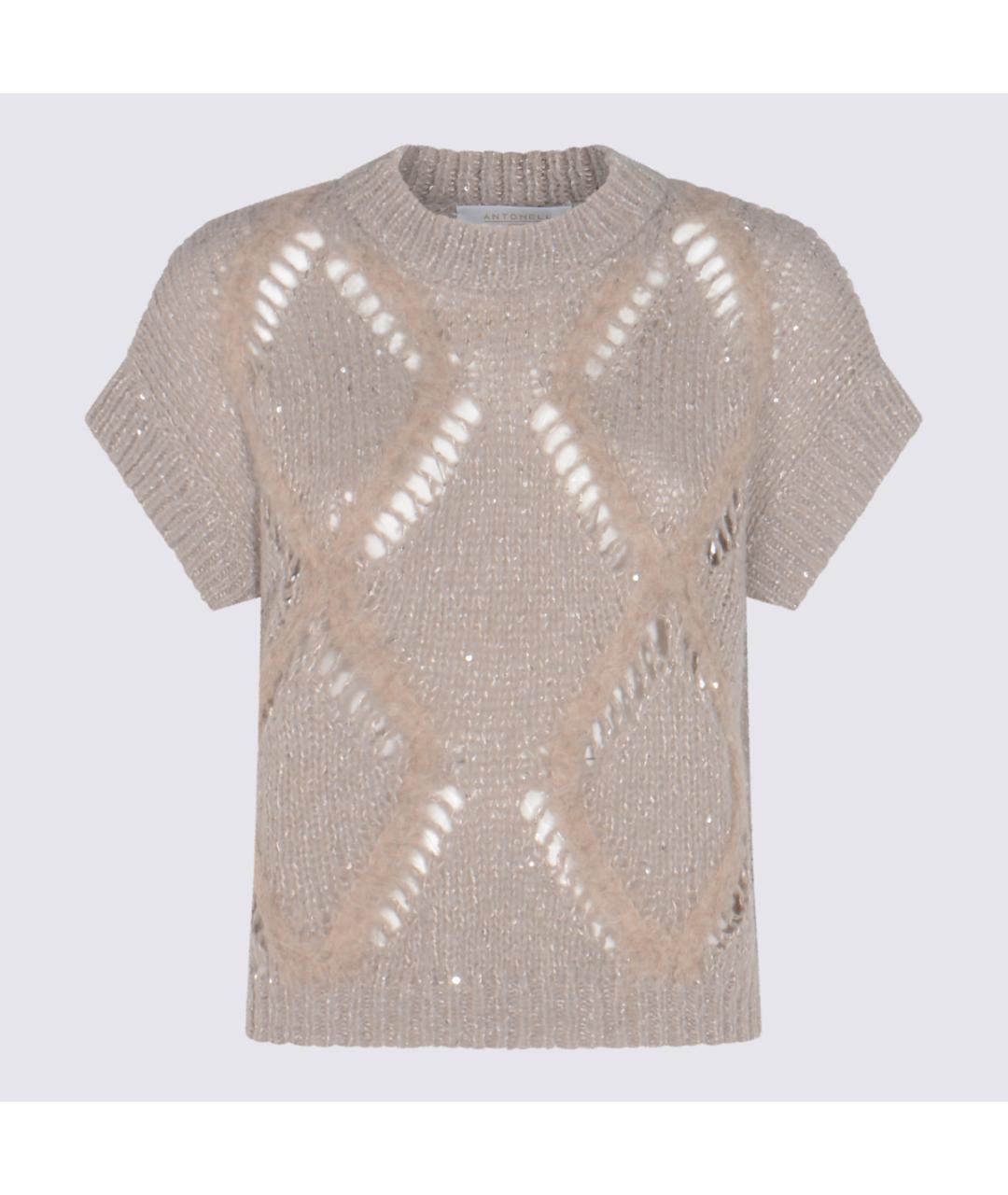 ANTONELLI FIRENZE Бежевый шерстяной джемпер / свитер, фото 4