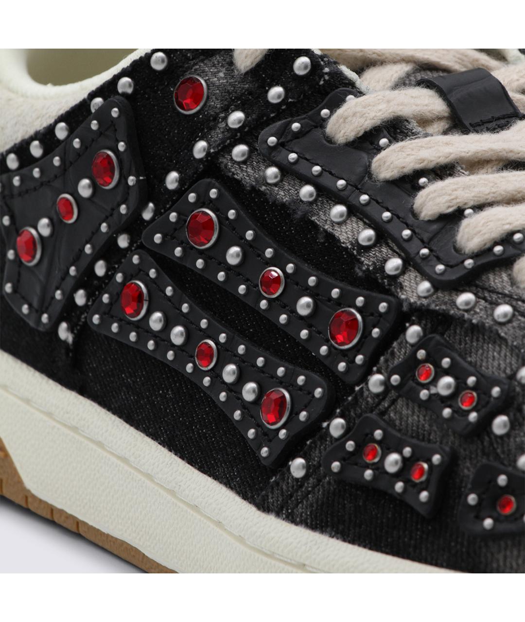 AMIRI Черные текстильные низкие кроссовки / кеды, фото 4