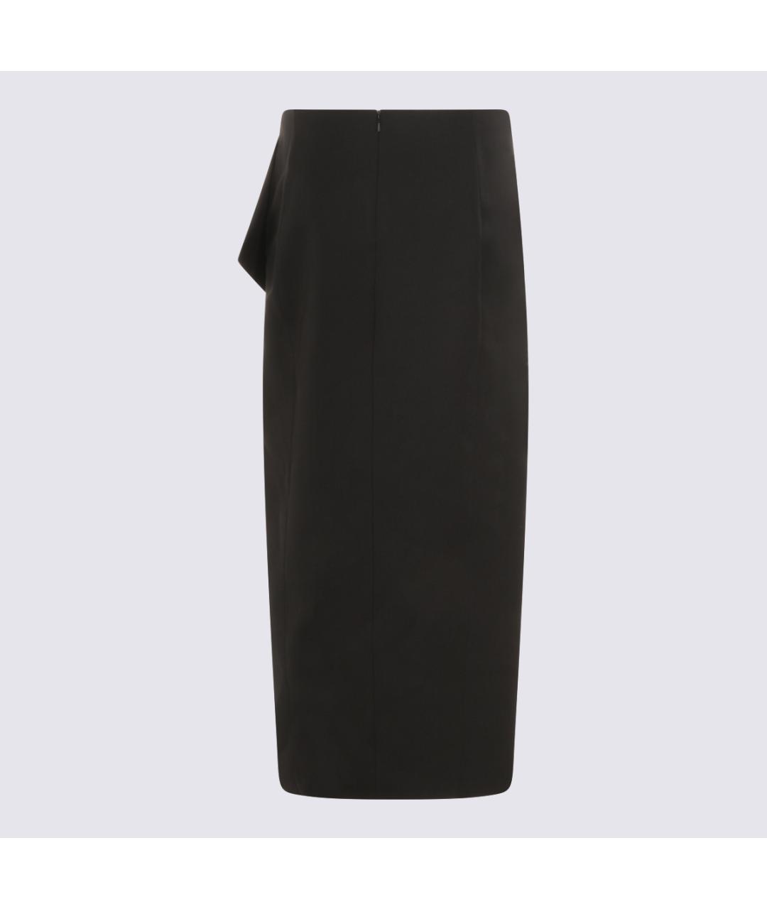 KHAITE Черная шерстяная юбка миди, фото 2
