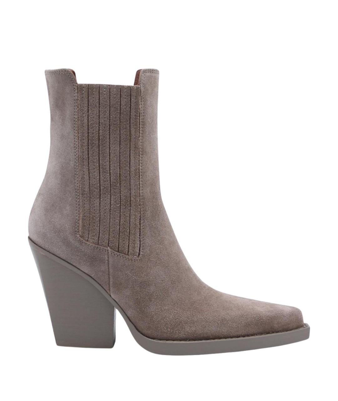 PARIS TEXAS Бежевые замшевые ботинки, фото 1