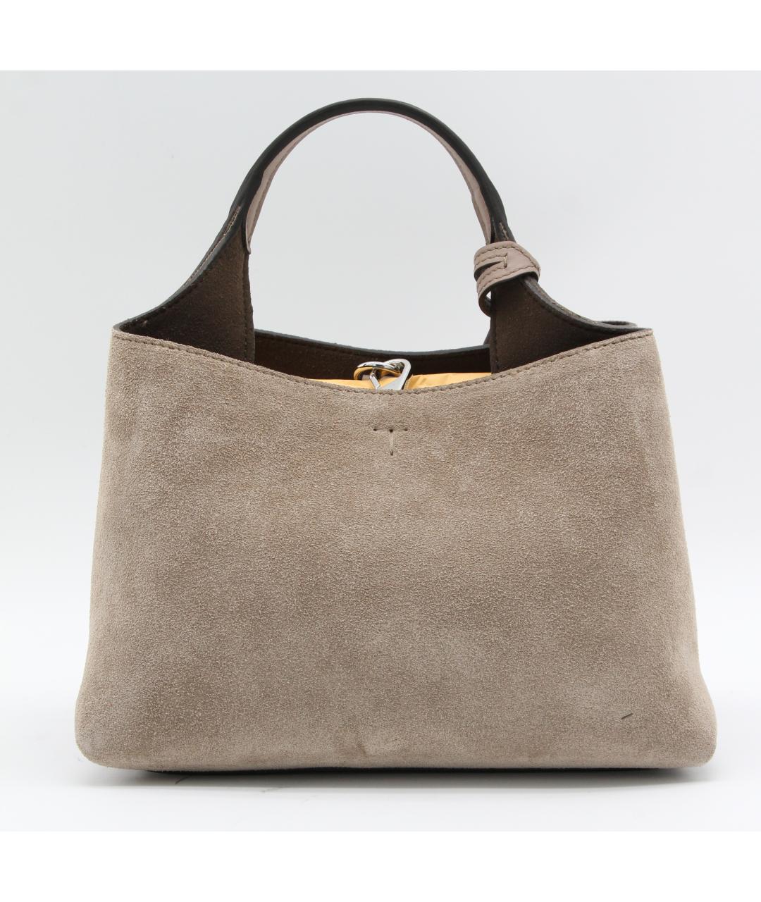 TOD'S Бежевая замшевая сумка тоут, фото 3