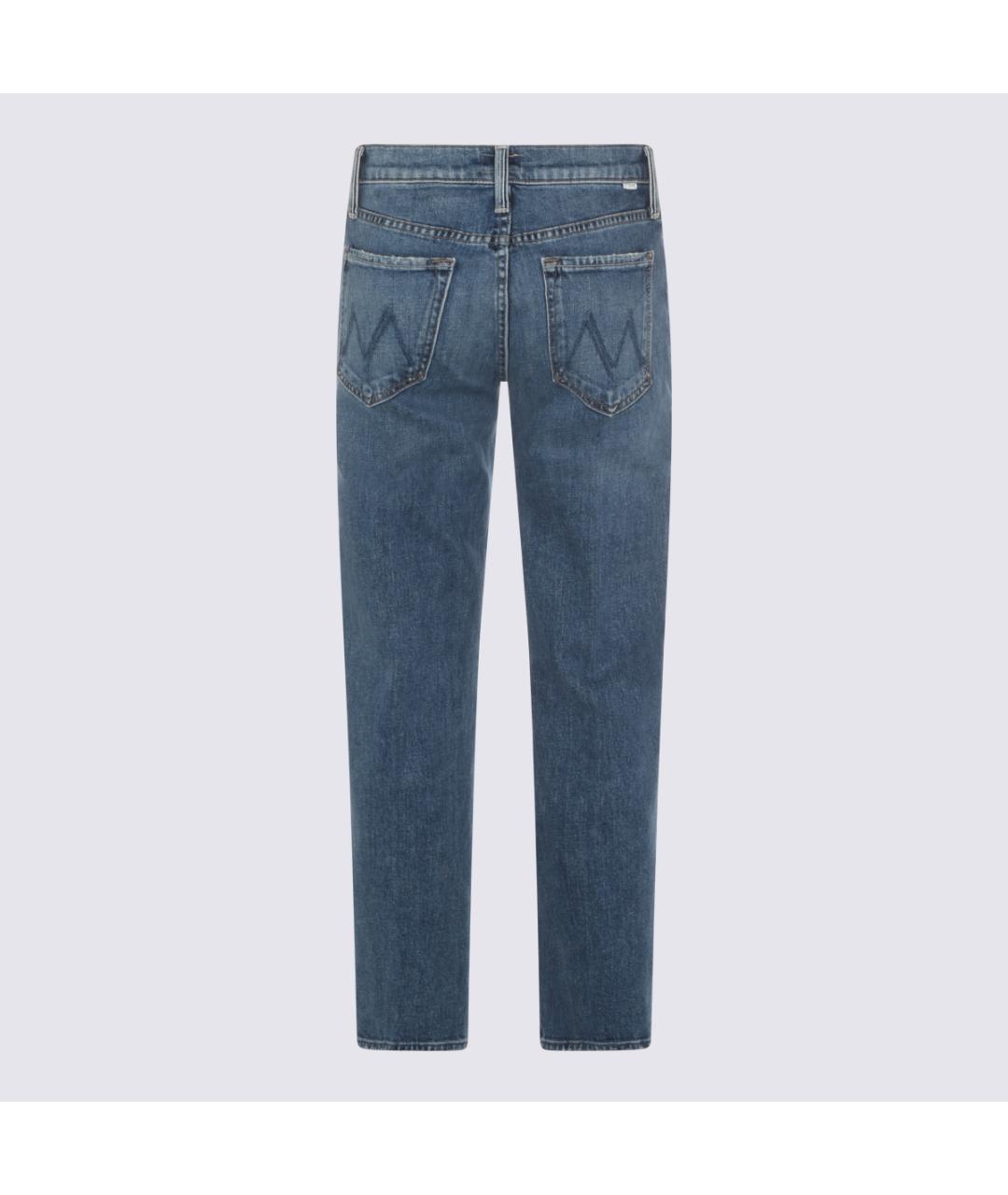 MOTHER Синие хлопковые прямые джинсы, фото 2