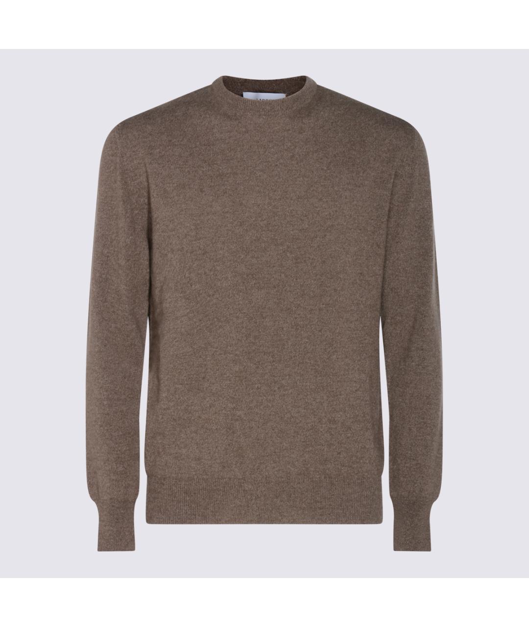 LARDINI Коричневый шерстяной джемпер / свитер, фото 4